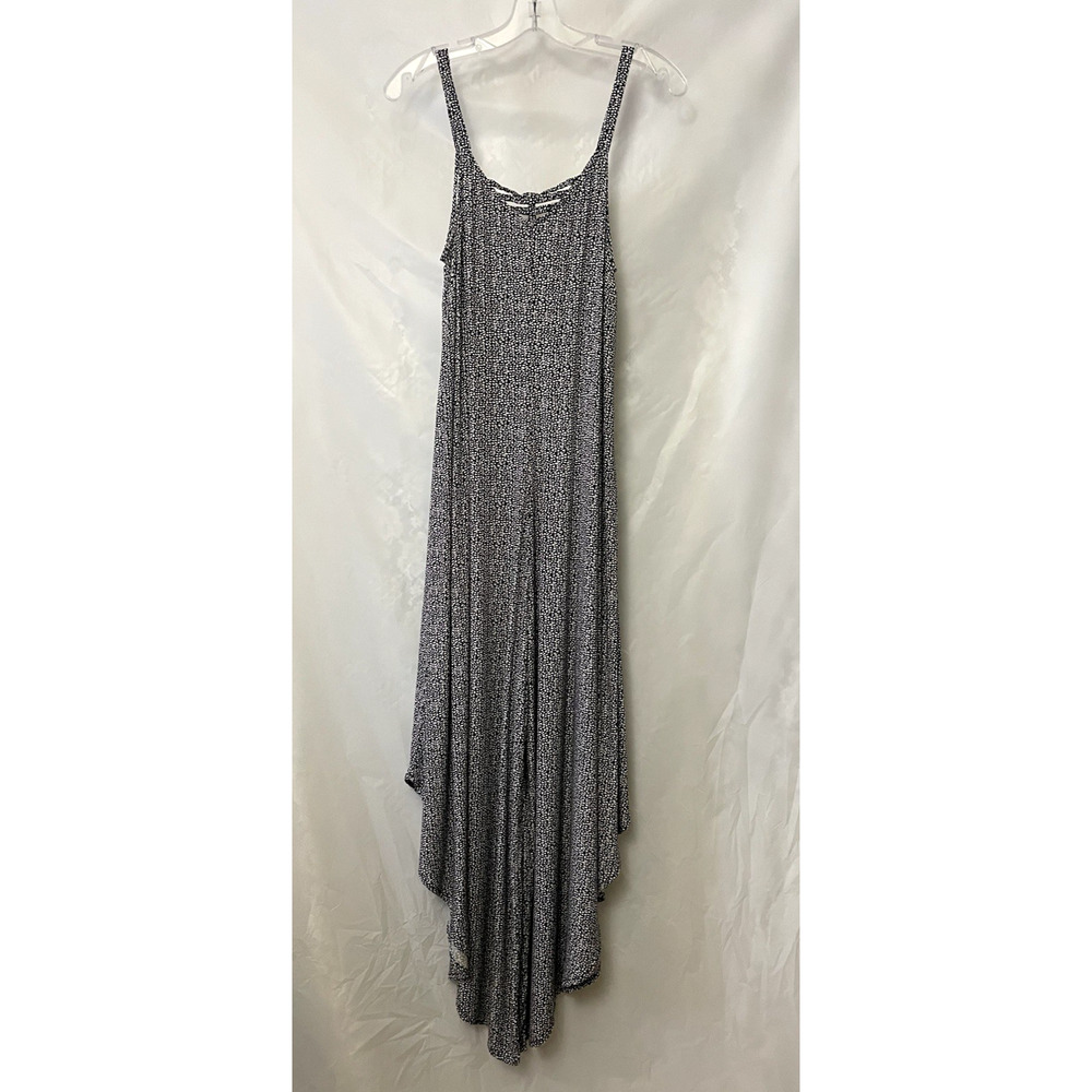 1 STATE Black and White Jumper Sizes L Zip Sleeveless Halter Neckline